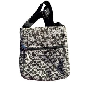 Thirty One Gifts Black White Geometric Crossbody Organizer Bag